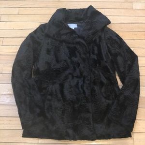 Worn once H & M faux fur jacket sz. 8 black